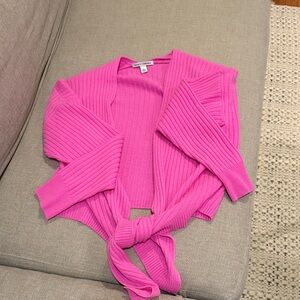 Autumn Cashmere Vibrant Pink Tie-Front Cardigan